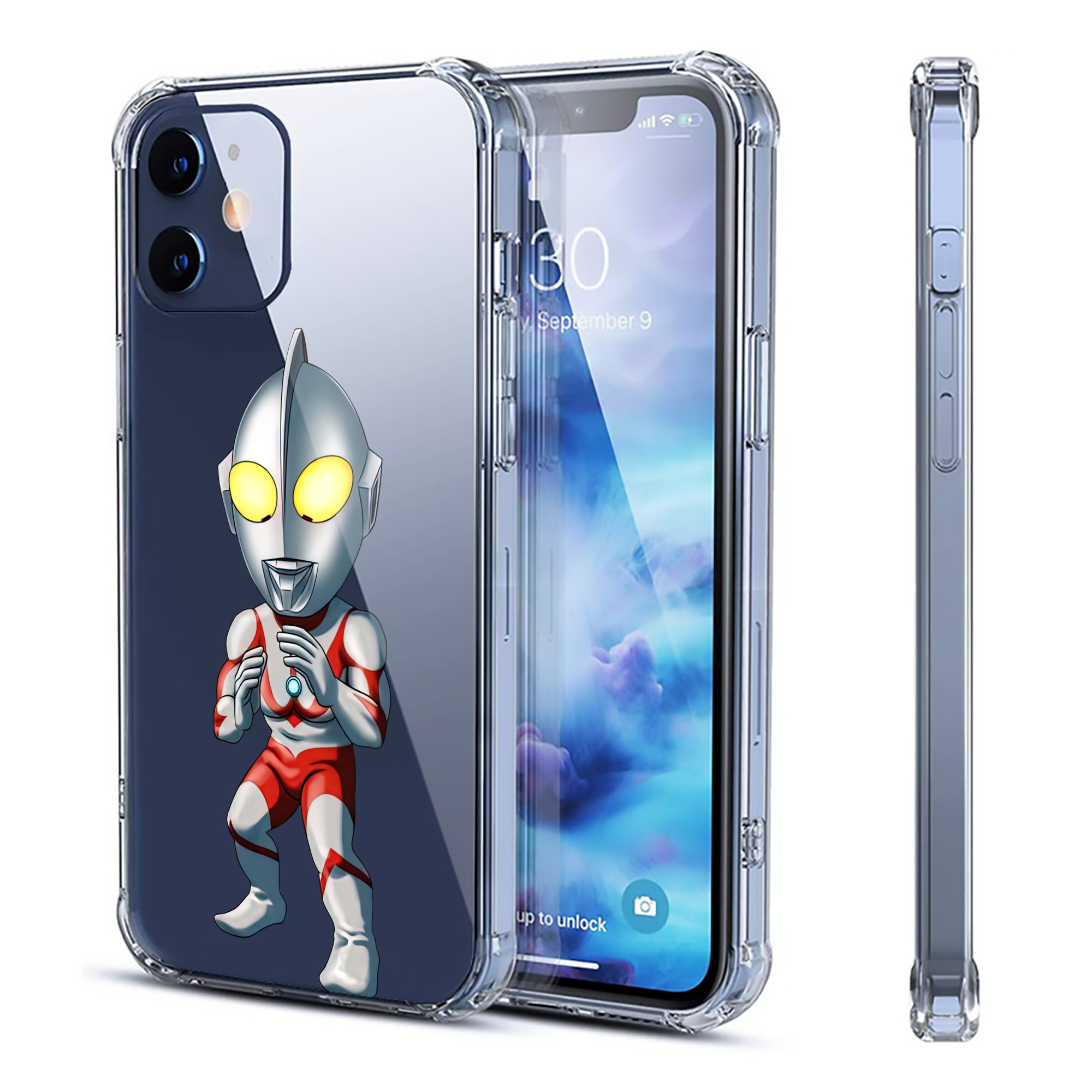 （画像用） ウルトラマン Ultraman 【iPhone 12シリーズ対応】透明スマホケース（クリアソフトケース）